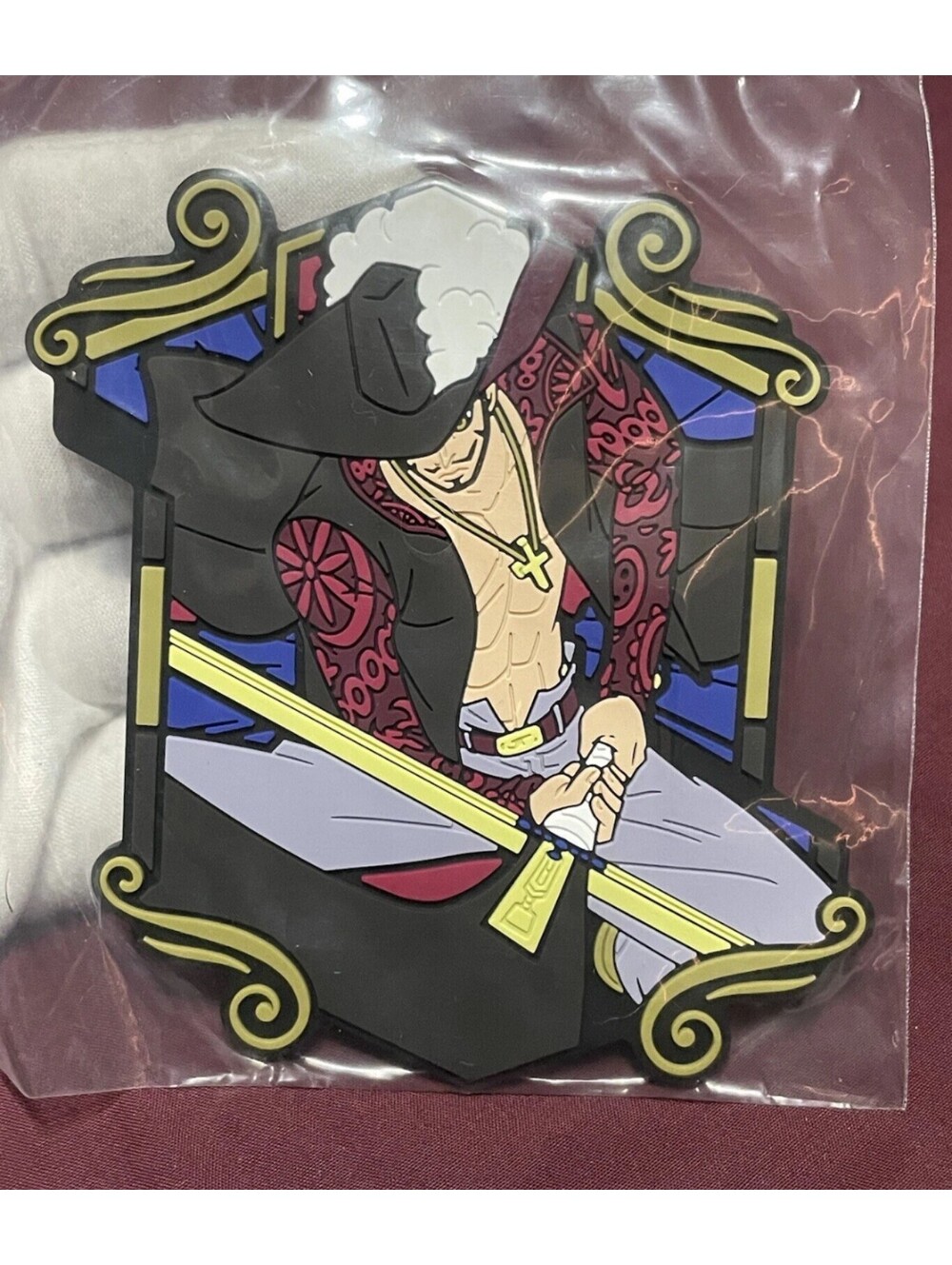 Dracule Mihawk ONE PIECE Rubber Coaster Charm Japan Anime Ichibankuji